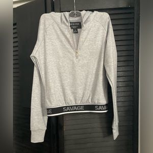 Red Fox women’s Gray sweater hoodie Savage Size Small